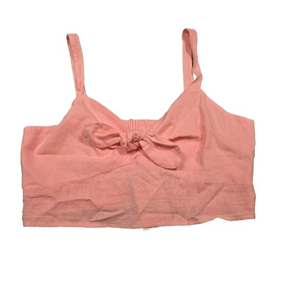 Universal Thread Women's Tie-Front Cropped Tank Top - Size XL Pink Parasol - Picture 6 of 12